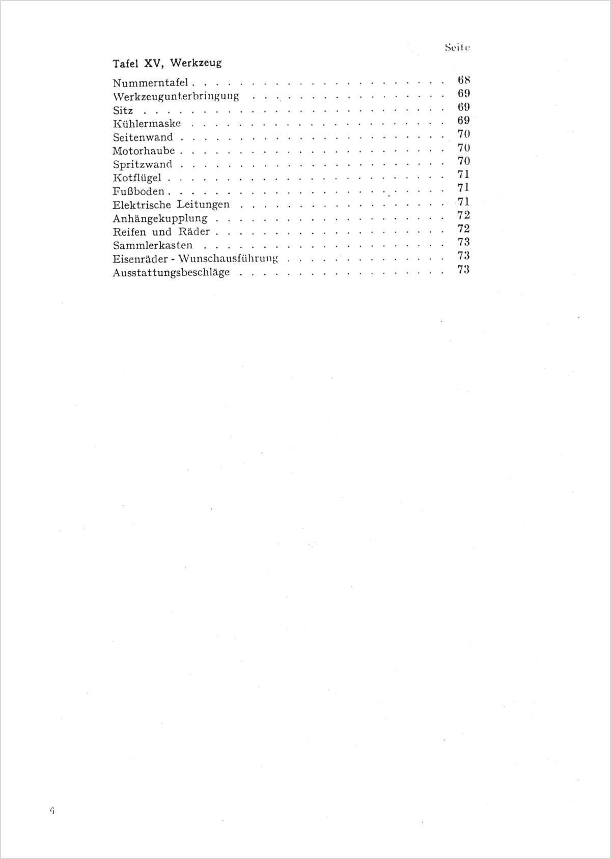 Steyr 180 - 26 PS Traktor Ersatzteilkatalog Ausgabe 1948, Inhaltsverzeichnis, Seite 2