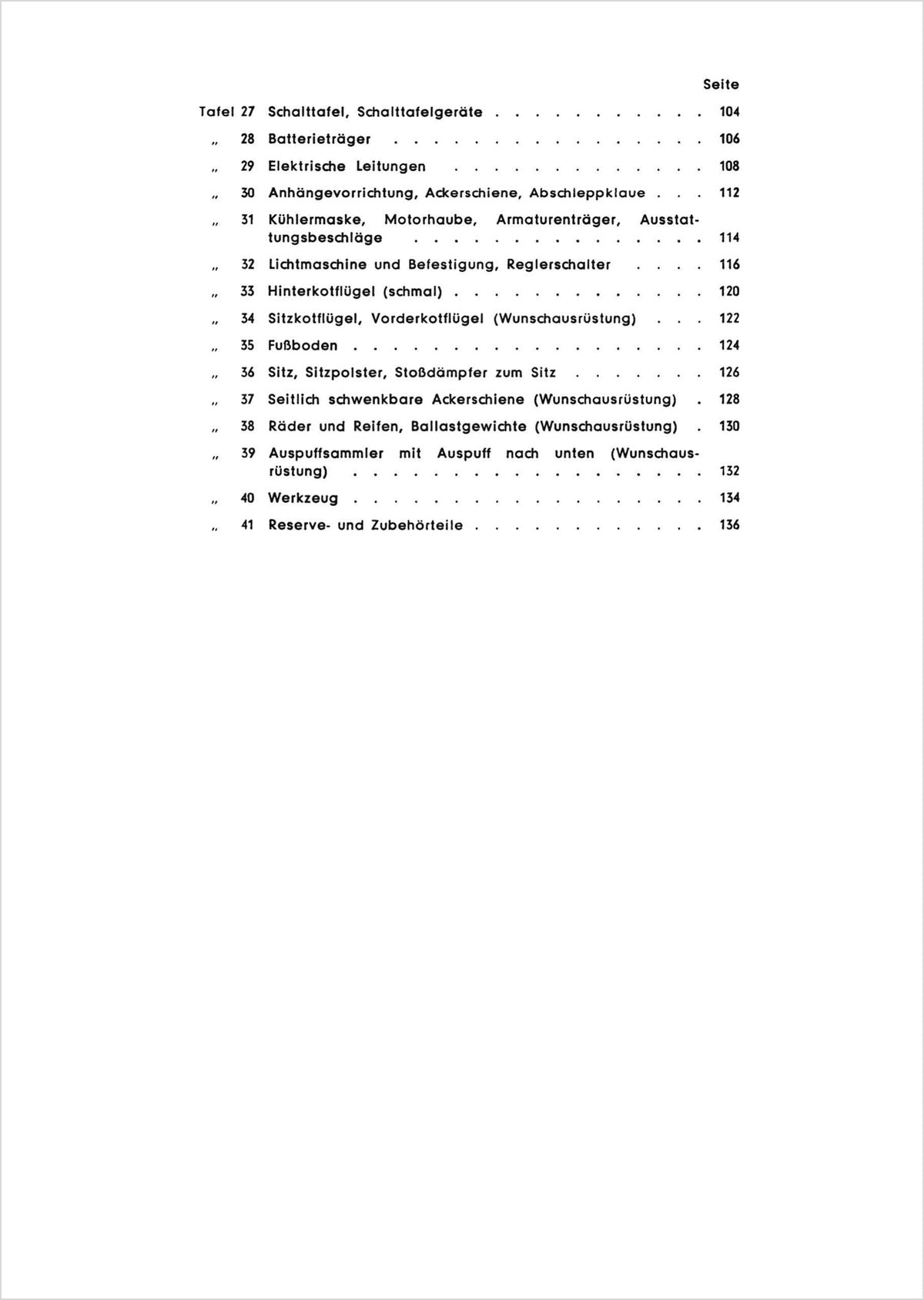 Steyr 185 Traktor Ersatzteilkatalog TS 80/55, Inhaltsverzeichnis, Seite 2