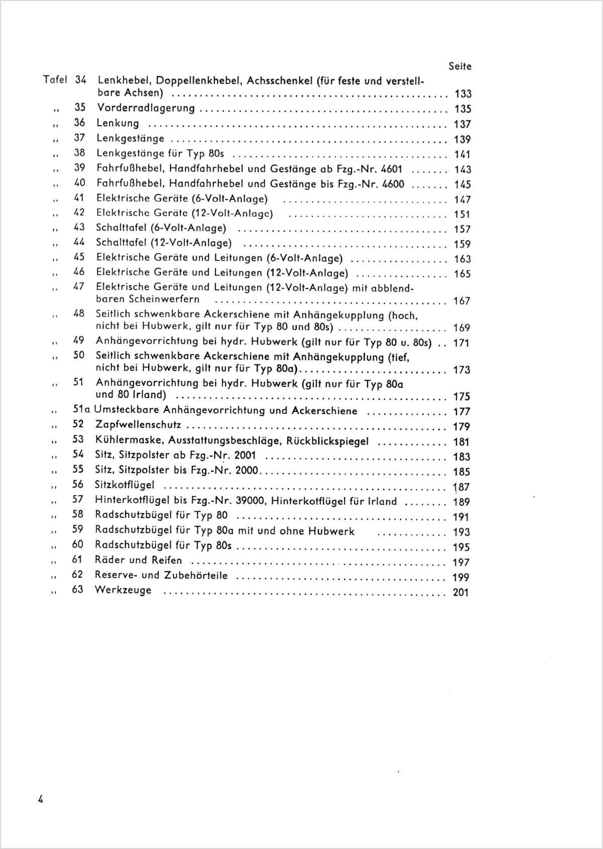 Steyr 80 80a 80s Traktor Ersatzteilkatalog TS 67/60, Inhaltsverzeichnis, Seite 2