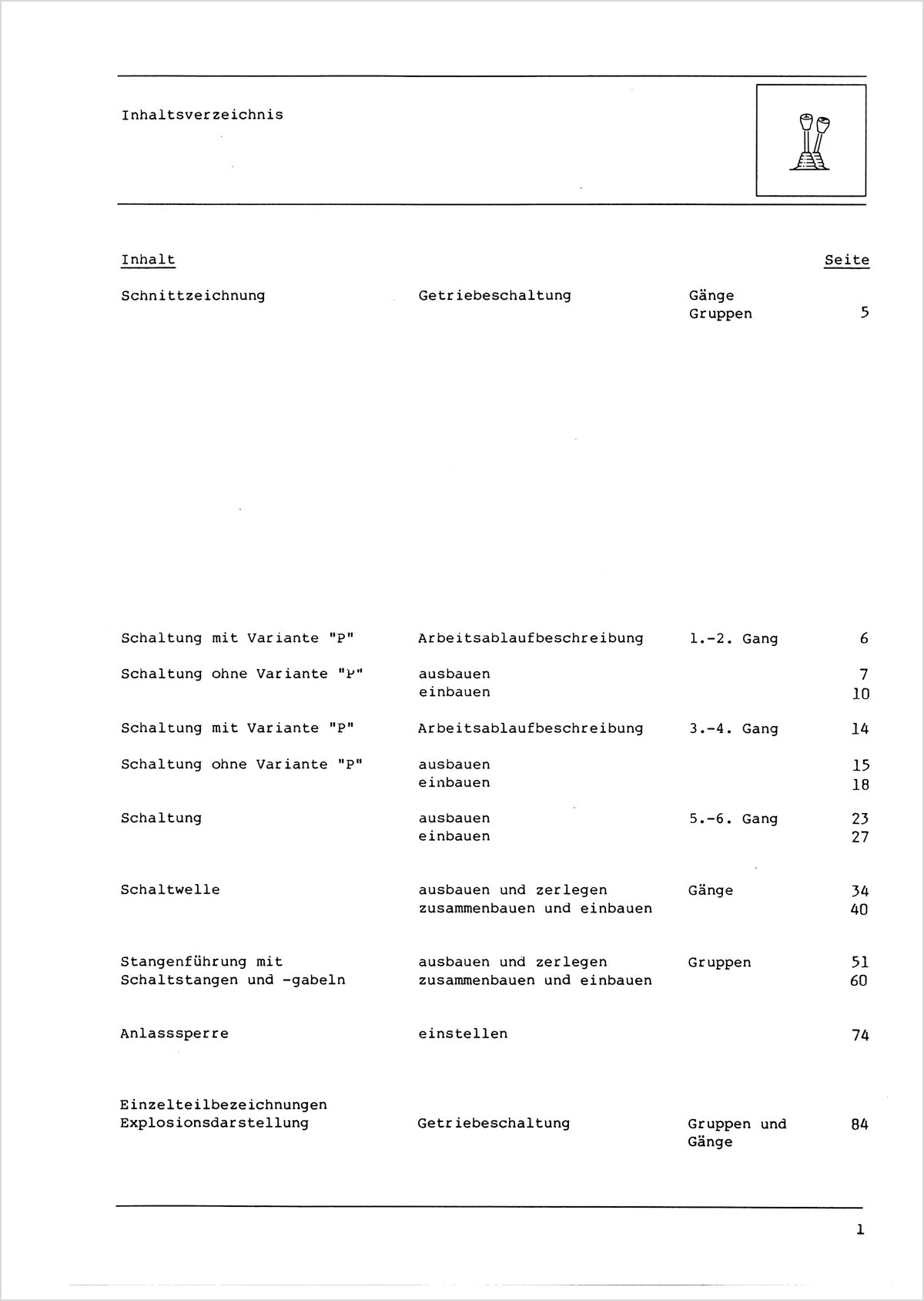 Steyr TW902.1 und TW903 Reparaturanleitung TS 210/90, Inhaltsverzeichnis, Seite 3