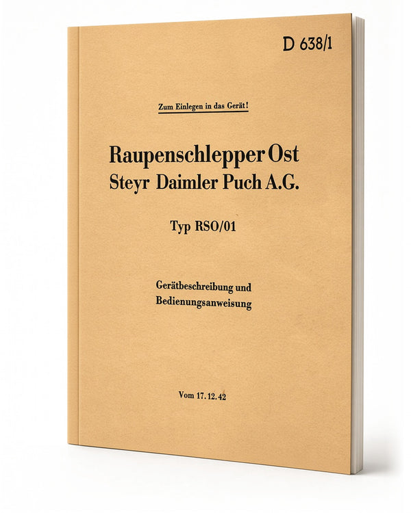 Steyr Raupenschlepper Ost RSO/01 Betriebsanleitung