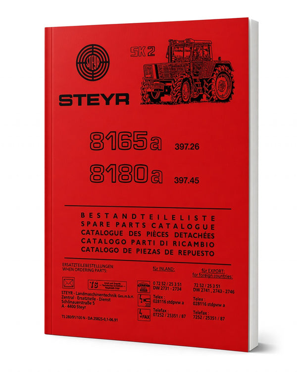 Steyr 8165a und 8180a Traktor Ersatzteilkatalog TS 280/91