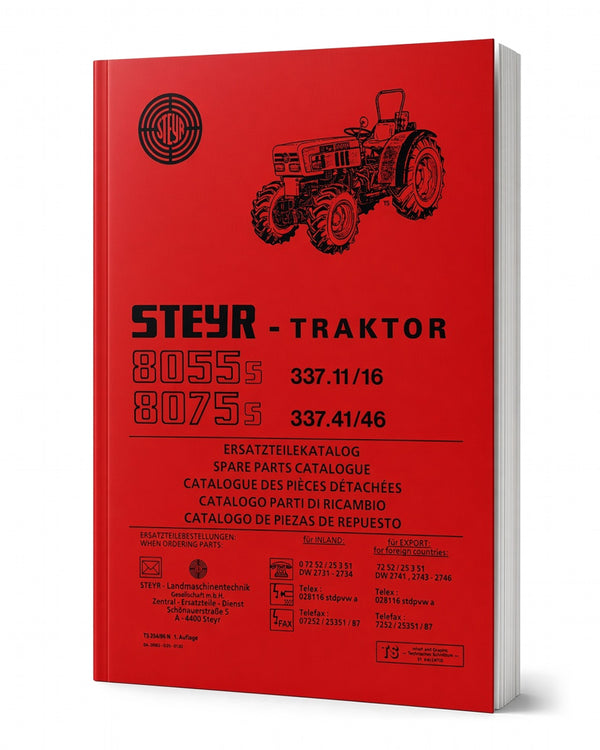 Steyr 8055s und 8075s Traktor Ersatzteilekatalog TS 254/86