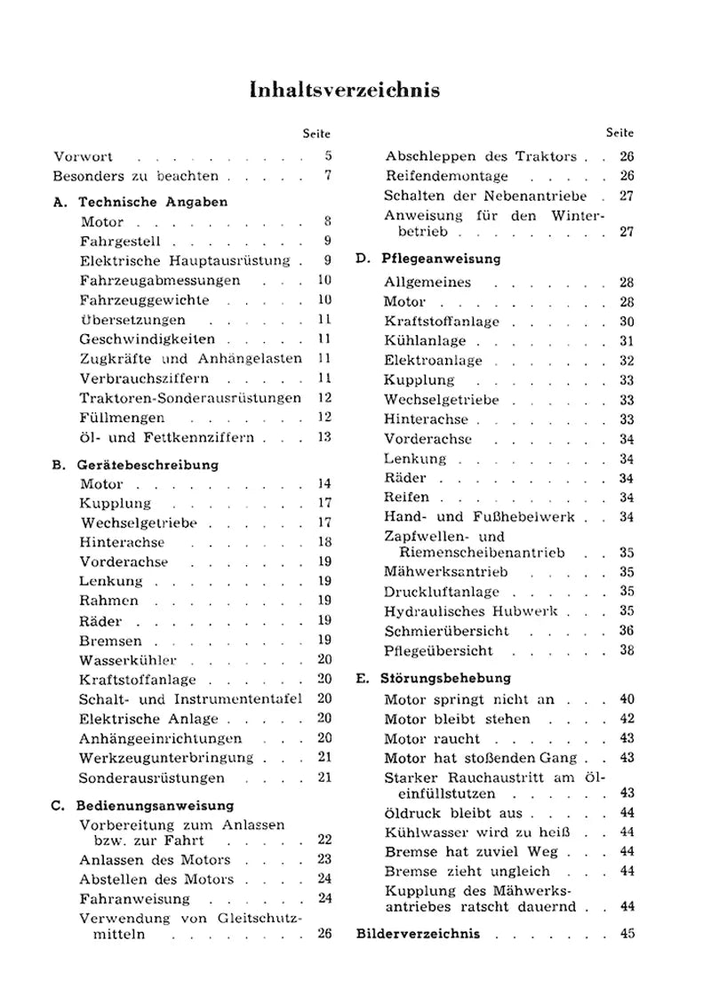 Steyr 180 - 30 PS Traktor Betriebsanleitung