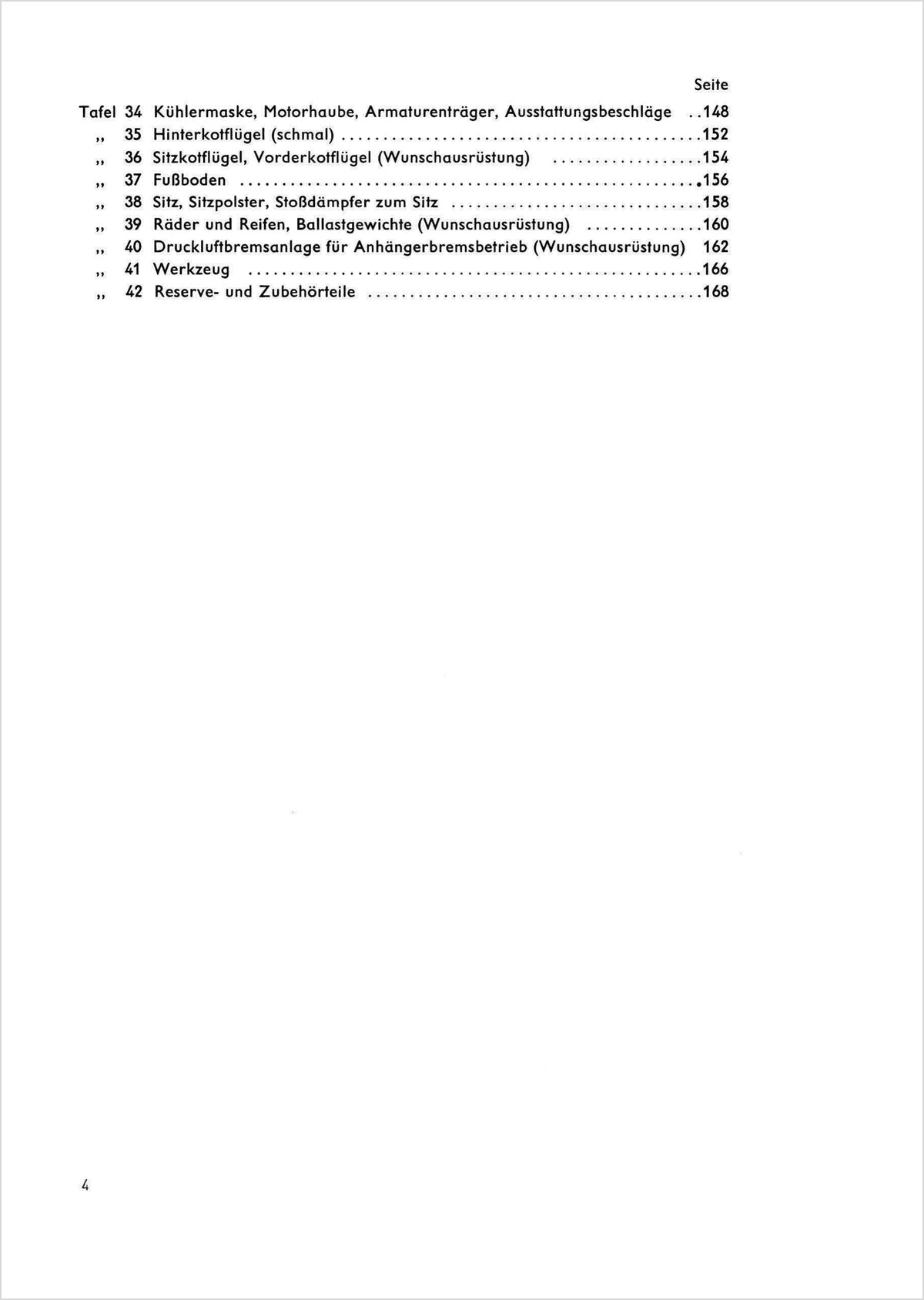 Steyr 185 und 185a Traktor Ersatzteilkatalog TS 31/62, Inhaltsverzeichnis, Seite 2