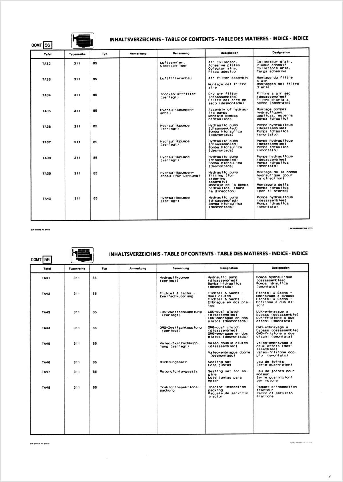 Steyr 8065 8065a 8075 8075a RS2 Traktor Ersatzteilkatalog TS 273/90, Inhaltsverzeichnis, Seite 3