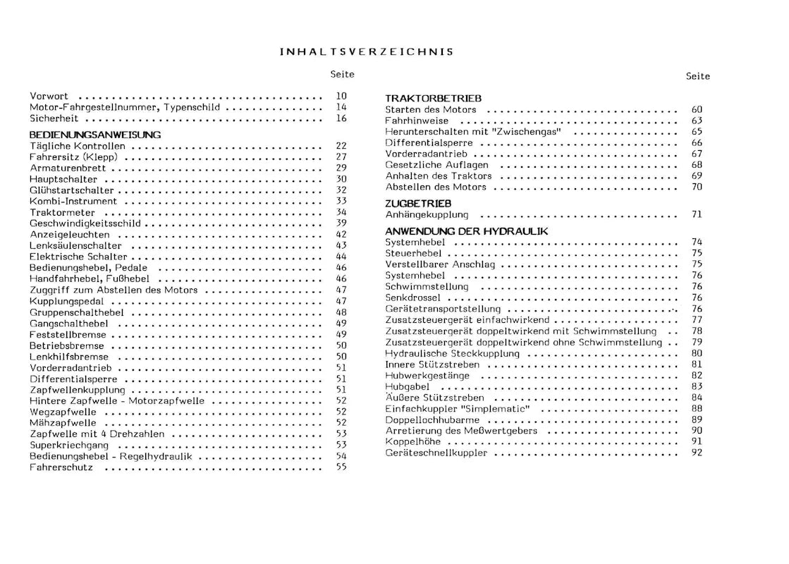 Steyr 8075 Traktor Betriebsanleitung