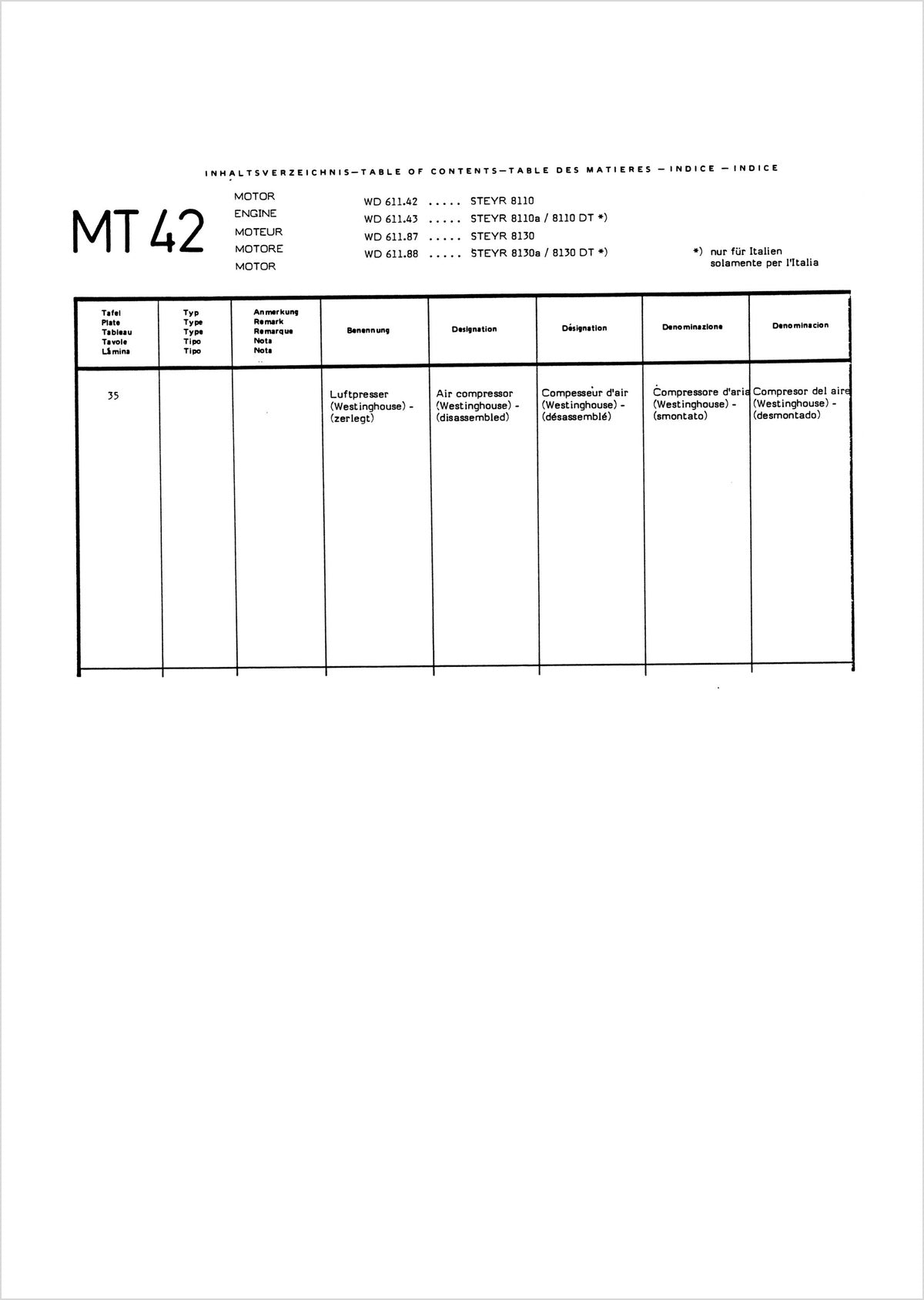 Steyr 8110 8110a 8130 8130a Traktor Ersatzteilkatalog TS 286/90, Inhaltsverzeichnis, Seite 3