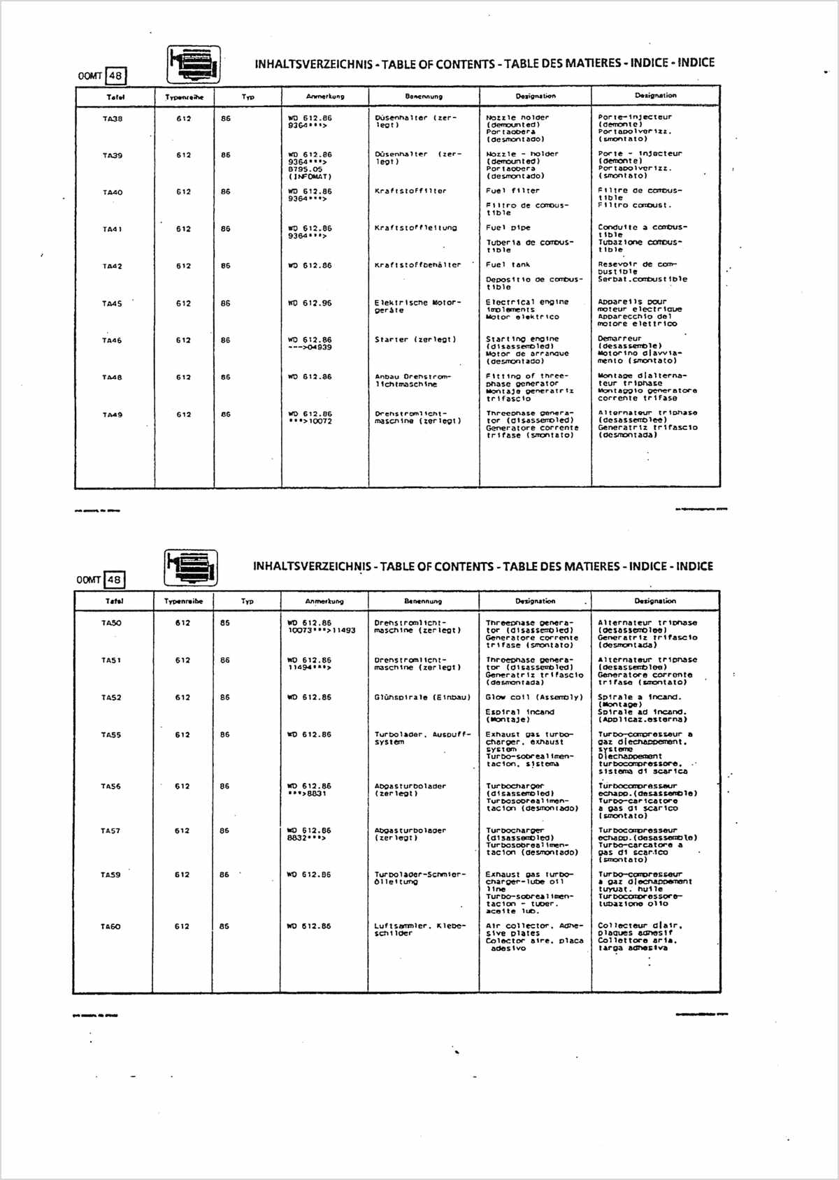 Steyr 8165a und 8180a Traktor Ersatzteilkatalog TS 280/91, Inhaltsverzeichnis, Seite 3