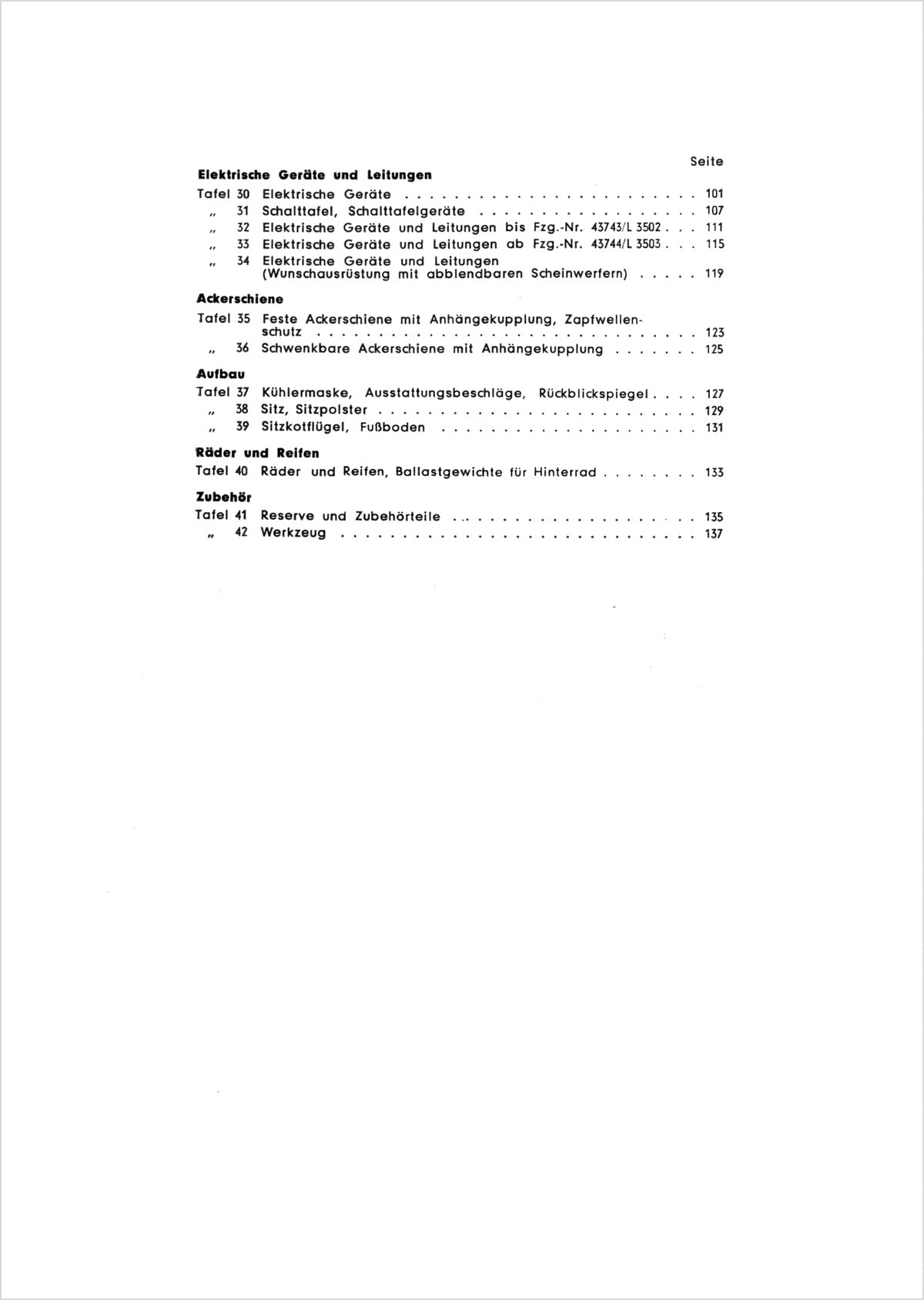 Steyr 84 Traktor Ersatzteilkatalog TS 2/57, Inhaltsverzeichnis, Seite 2