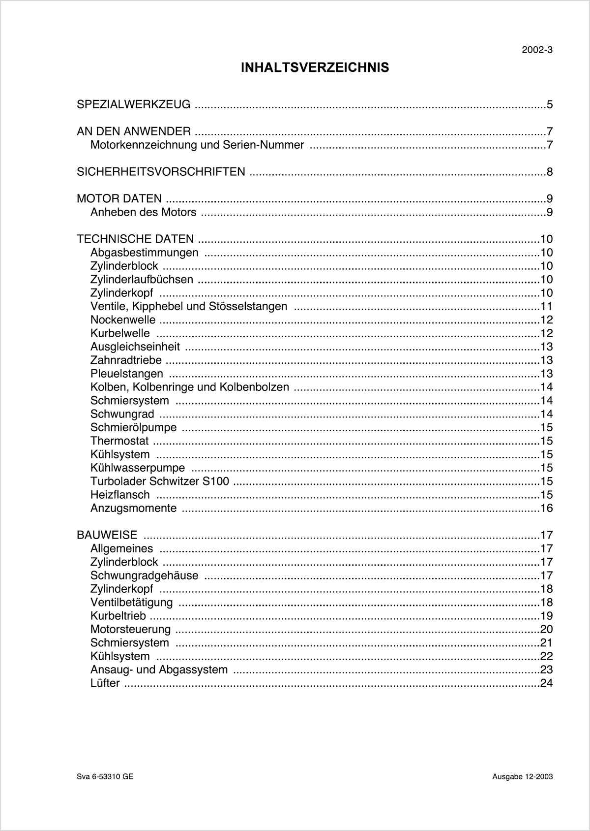 Steyr 9080 M, 9090 M, 9100 M Werkstatthandbuch, Inhaltsverzeichnis, Seite 2