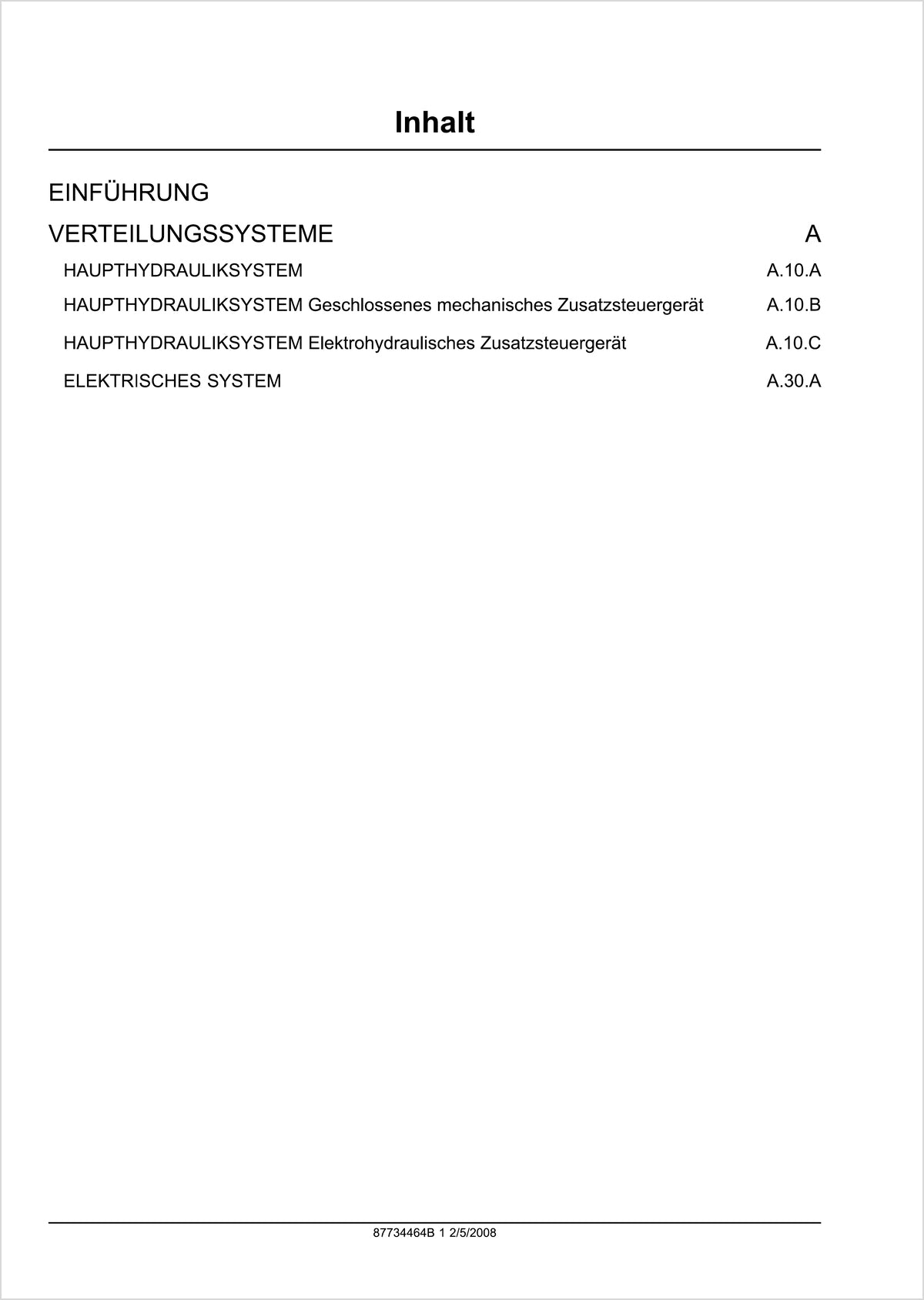 Steyr 9080MT 9085MT 9090MT 9100MT 9105MT Reparaturhandbuch, Inhaltsverzeichnis, Seite 1