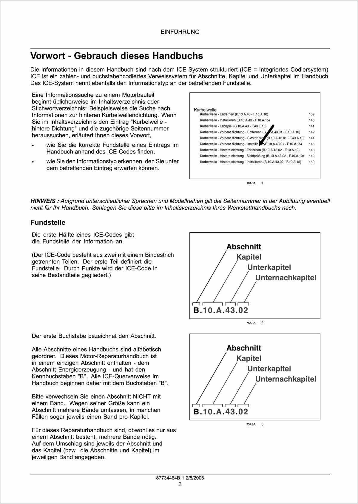 Steyr 9080MT 9085MT 9090MT 9100MT 9105MT Reparaturhandbuch, Inhaltsverzeichnis, Seite 3