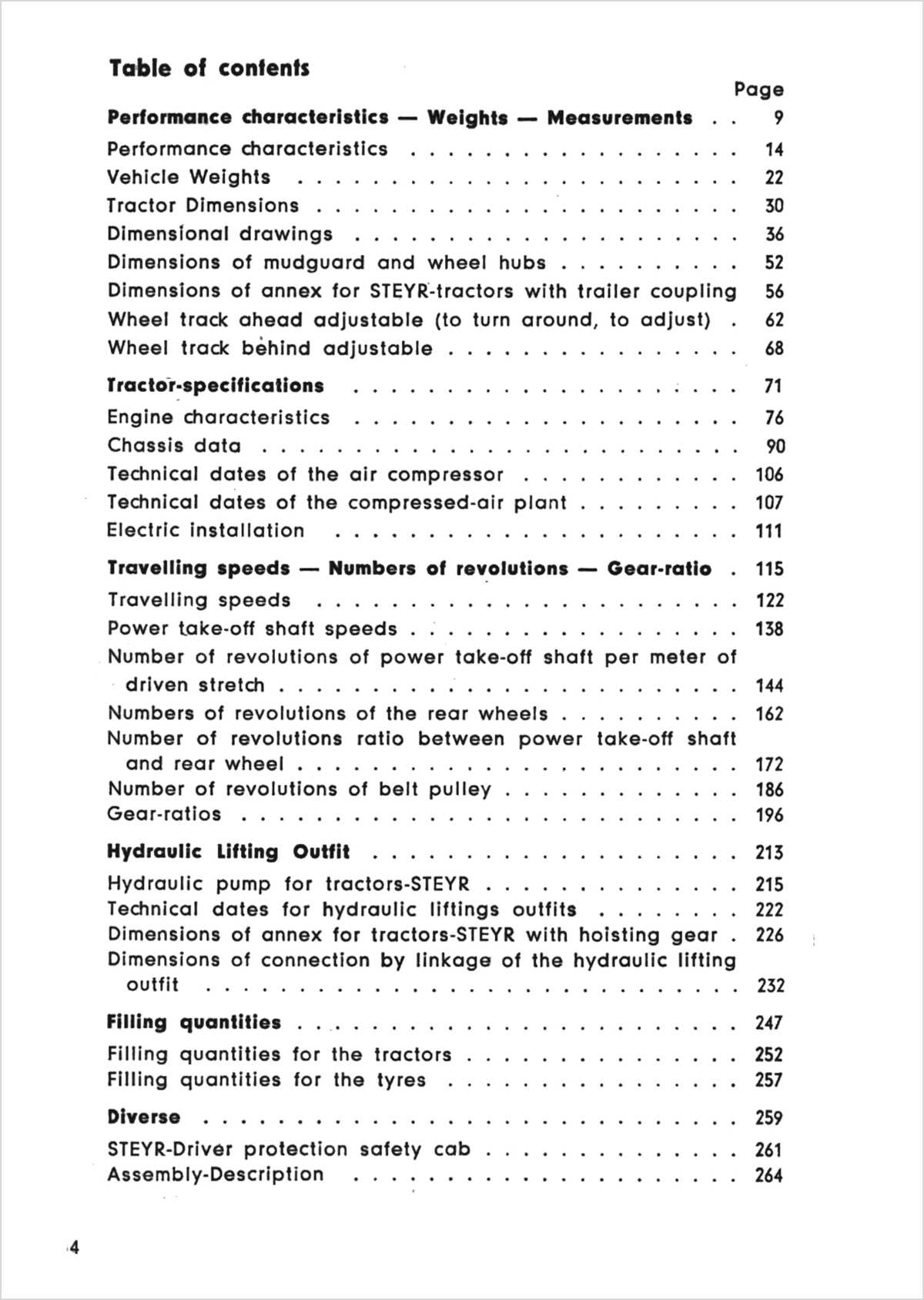 Steyr Plus-Serie Traktoren Werkstattdaten - Ausgabe 1970 Ausgabe 1970, Inhaltsverzeichnis, Seite 2
