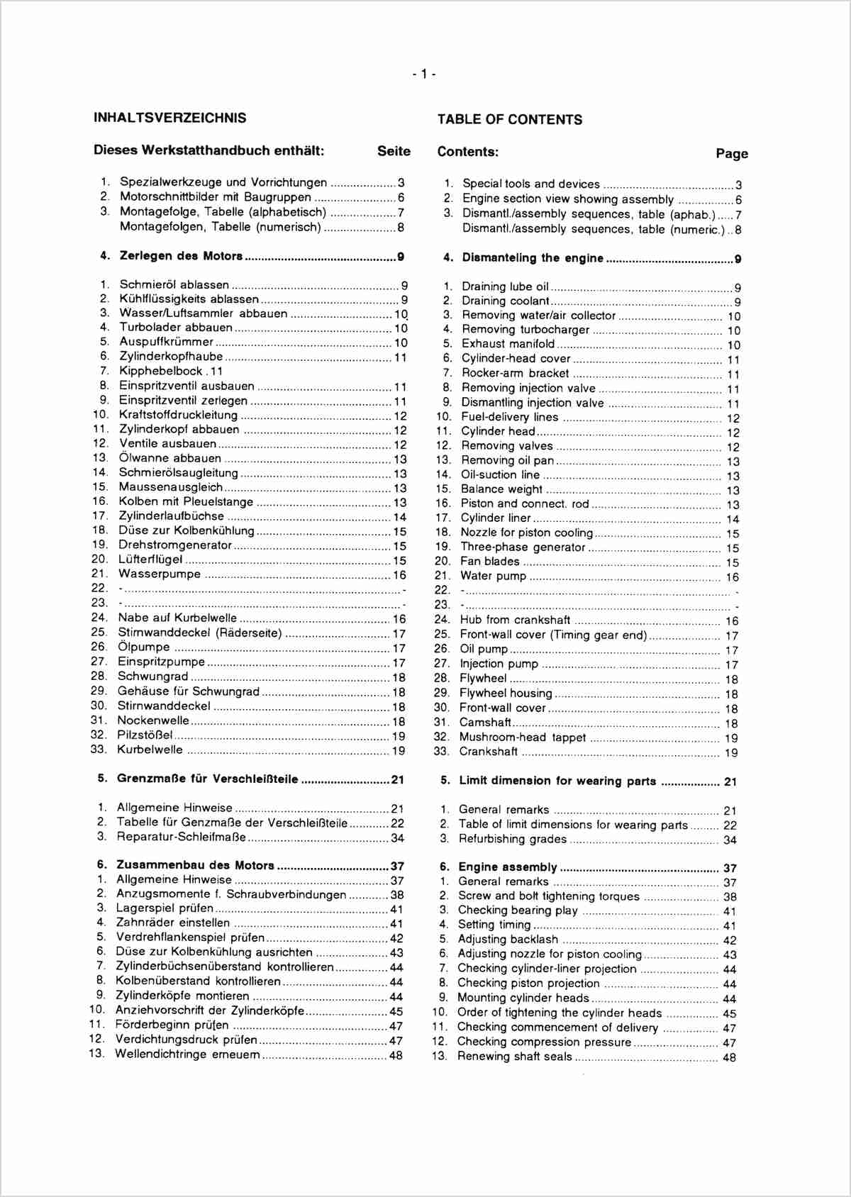 Steyr Traktor Werkstatthandbuch Modelle 955, 955a, 964, 964a, M 968, 970a, 975a, 9078, 9078a, M 9083a, 9086, 9086a, 9094, 9105, 9145, Turbo TS 225/94, Inhaltsverzeichnis, Seite 2