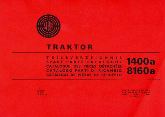 Steyr 1400a und 8160a Traktor Ersatzteilkatalog
