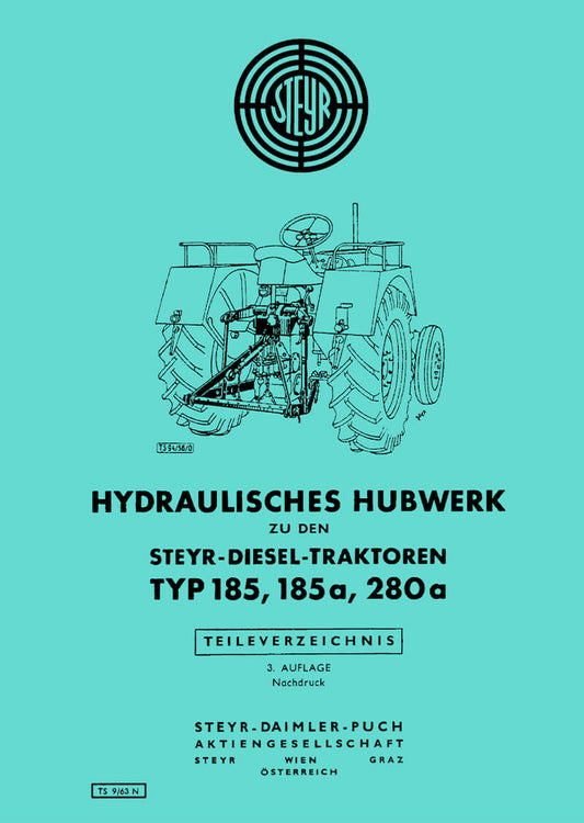 Steyr 185 185a 280a Hydraulik Hubwerk Ersatzteilkatalog