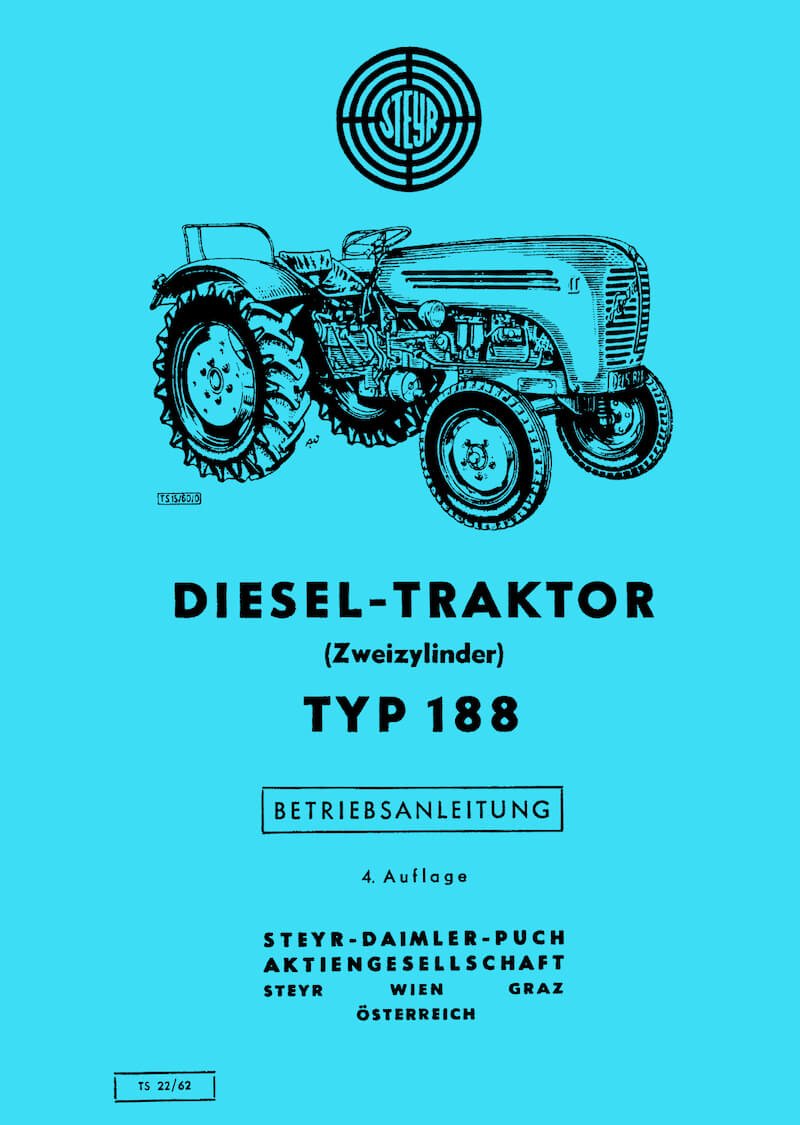 Steyr 188 Traktor Betriebsanleitung