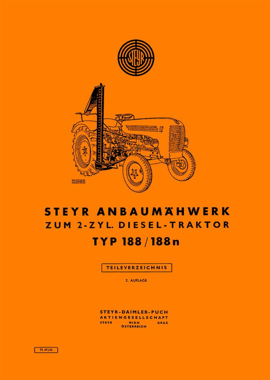 Steyr 188 und 188n Anbaumähwerk Ersatzteilkatalog