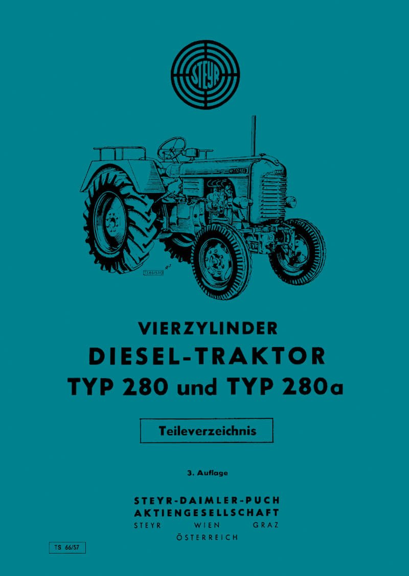 Steyr 280 und 280a Traktor Ersatzteilkatalog