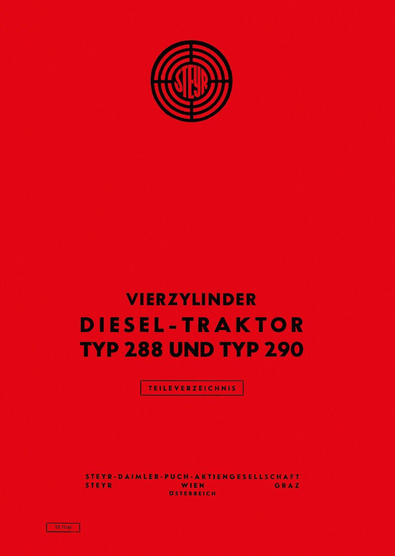 Steyr 288 und 290 Traktor Ersatzteilkatalog