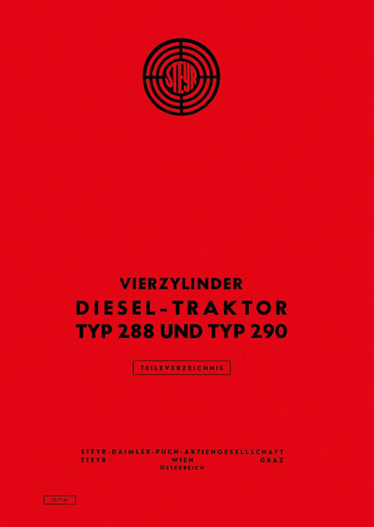 Steyr 288 und 290 Traktor Ersatzteilkatalog