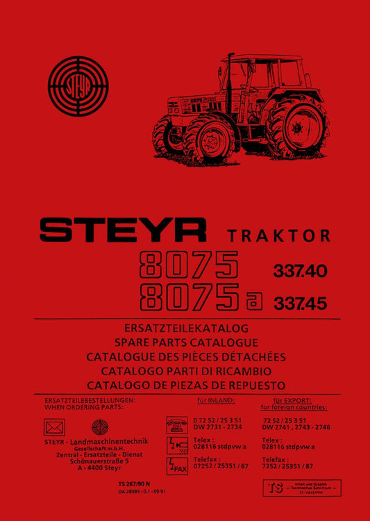 Steyr 8075 und 8075a Ersatzteilkatalog