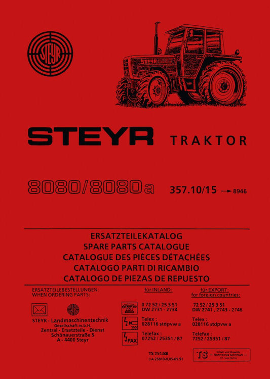 Steyr 8080 und 8080a Ersatzteilkatalog