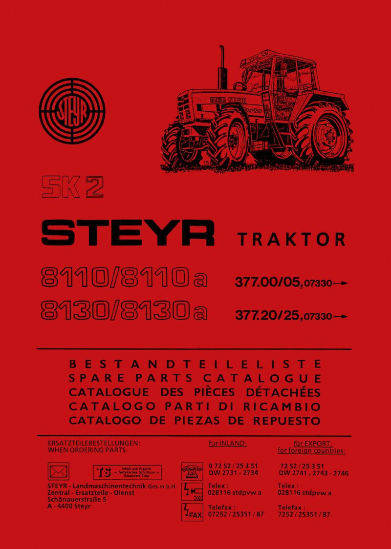 Steyr 8110 8110a 8130 8130a SK2 Traktor Ersatzteilkatalog