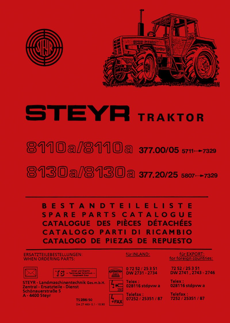 Steyr 8110 8110a 8130 8130a Traktor Ersatzteilkatalog